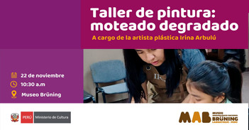 Taller presencial "Técnica de moteado degradado" del Museo Arqueológico Nacional Brüning