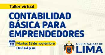 Taller online "Contabilidad básica para emprendedores" de la Municipalidad de lima