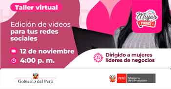 Taller online "Edición de videos para tus redes sociales" del PRODUCE