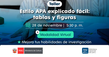 Taller virtual gratis "Estilo APA explicado fácil: tablas y figuras" BNP