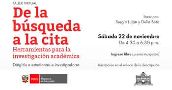 Taller online gratis "Herramientas para la investigación académica: de la búsqueda a la cita"