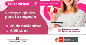 Taller virtual "Ventas digitales para tu negocio" de Produce