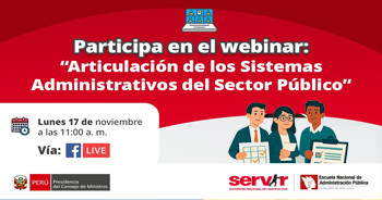 Webinar online "Articulación de los Sistemas Administrativos del Sector Público" del Servir Perú