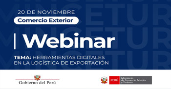 Webinar online "herramientas digitales en la logística de exportación" del Mincetur Perú