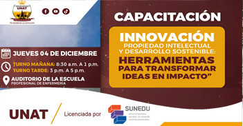 Capacitación presencial "Innovación propiedad intelectual y desarrollo sostenible: Herramientas"  