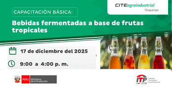   Capacitación online "Bebidas fermentadas a base de frutas tropicales" CITEagroindustrial Oxapampa