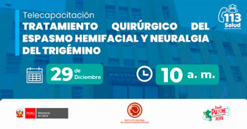  Capacitación online "Tratamiento quirúrgico del espasmo hemifacial y neuralgia del trigémino" 
