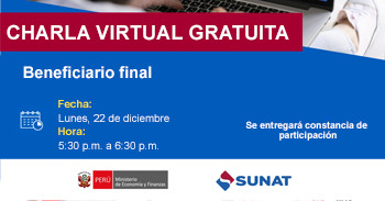 Charla online gratis "Beneficiario final" de la SUNAT