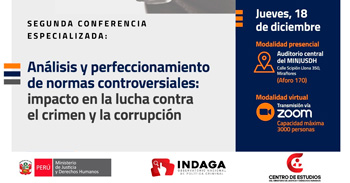 Conferencia especializada "Análisis y perfeccionamiento de normas controversiales" del MINJUSDH