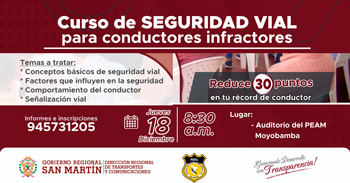 Curso presencial gratis "Seguridad Vial para conductores infractores"  
