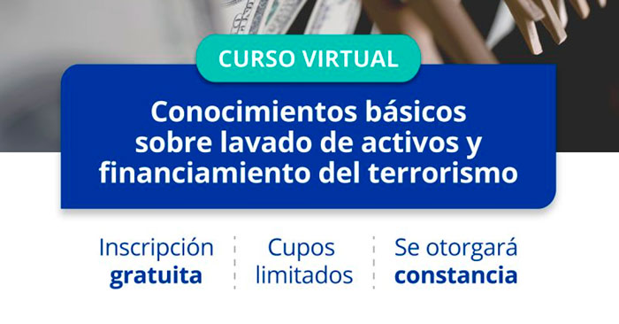  Curso virtual: "Conocimientos básicos sobre lavado de activos y financiamiento del terrorismo"de la SBS