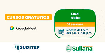  Curso online gratis "Excel básico" de la Municipalidad de Sullana
