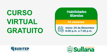  Curso online gratis "Habilidades blandas" de la Municipalidad de Sullana