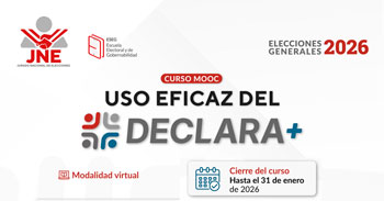 Curso online gratis "Uso eficaz del sistema DECLARA+" del JNE