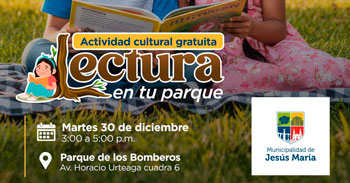  Evento presencial gratis "Lectura en el Parque" de la Municipalidad de Jesús María