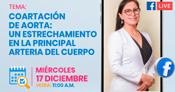  Evento online gratis "Coartación de aorta: Un estrechamiento en la principal arteria del cuerpo" del INSNSB
