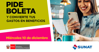 Evento online gratis "PIDE BOLETA y convierte tus gastos en beneficios" de la SUNAT