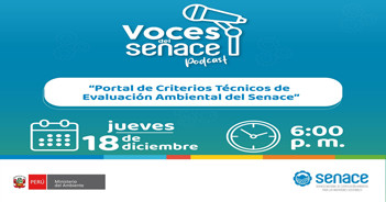 Evento online "Portal de Criterios Técnicos de Evaluación Ambiental del Senace" de SENACE