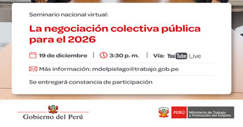  Seminario online gratis"La negociación colectiva pública para el 2026" del MTPE