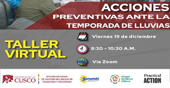 Talle online "Acciones preventivas ante la temporada de lluvia" Oficina Regional de Gestión del Riesgo