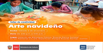 Taller presencial gratis "Arte navideño" de la BNP