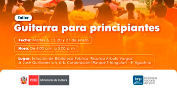  Taller presencial "Guitarra para principiantes" de la BIBLIOTECA NACIONAL (BNP)