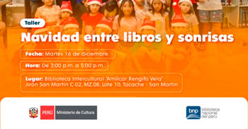 Taller presencial gratis "Navidad entre libros y sonrisas" de la BNP