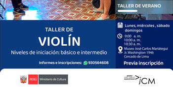  Taller presencial gratis "Violín" del Museo José Carlos Mariátegui