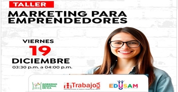 Taller online gratis "Marketing para Emprendedores" de la DRTPE Ica