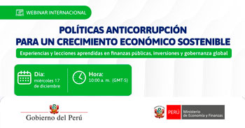  Webinar online: Políticas anticorrupción para un crecimiento económico sostenible del MEF