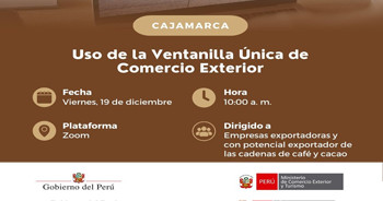 Webinar online "Uso de la Ventanilla Única de Comercio Exterior" del Mincetur Perú
