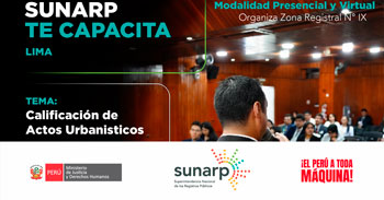  Capacitación online gratis "Calificación de Actos Urbanísticos" de la SUNARP