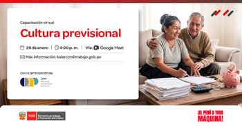  Capacitación online gratis "Cultura previsional" del MTPE