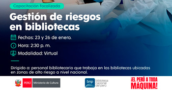 Capacitación virtual gratis "Gestión de riesgos en bibliotecas" BNP