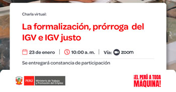  Capacitación online gratis "La prórroga del IGV e IGV justo" del MTPE