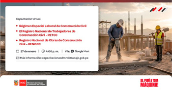  Capacitación online gratis "Régimen Laboral y Registros Nacionales de la Construcción Civil" 