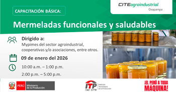  Capacitación virtual "Mermeladas funcionales y saludables" del ITP