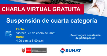  Charla online gratis "Suspensión de cuarta categoría" de la SUNAT