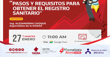  Conferencia virtual gratuita "Pasos y requisitos para obtener el registro sanitario"