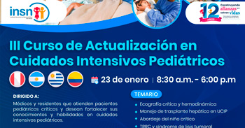  Curos online gratis "Actualización en Cuidados Intensivos Pediátricos" del INSNSB