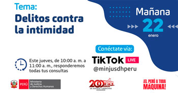 Evento online "Delitos contra la intimidad" del MINJUSDH