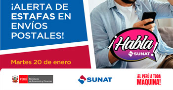  Evento online gratis "Alerta de estafas en envíos postales" de la SUNAT
