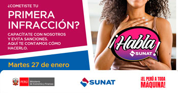 Evento online gratis "¿Cometiste tu primera infracción?" de la SUNAT