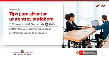 Taller online gratis "Tips para afrontar una entrevista laboral" del MTPE