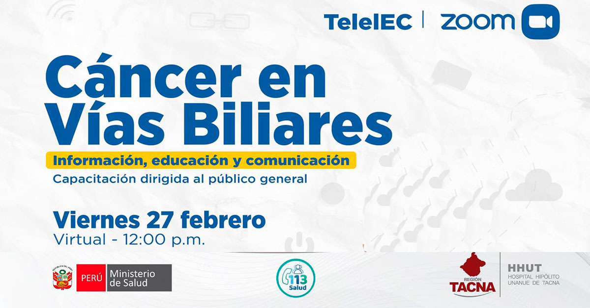 Capacitación online "Cáncer en vías biliares" del Gobierno Regional de Tacna