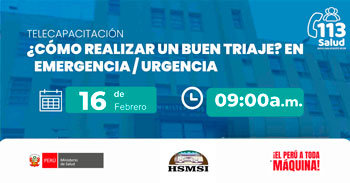  Capacitación online "¿Cómo realizar un buen triaje: en emergencia/urgencia?" del MINSA