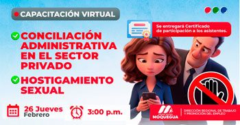 Capacitación online "Conciliación Administrativa en el Sector Privado - Hostigamiento Sexual Laboral"