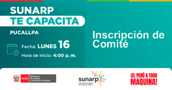 Capacitación virtual gratuita "Inscripción de Comité" de la SUNARP