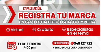  Capacitación online gratis "Registra tu marca: un paso estratégico para tu empresa" 