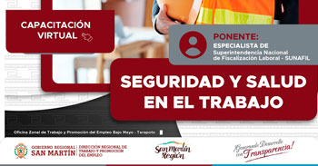  Capacitación online gratis "Seguridad y Salud en el Trabajo" de la DRTPE de San Martín